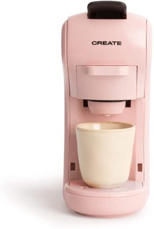 CREATE IKOHS Máquina de Café Espresso Italiano - Cafetera Multi Cápsulas Compatible Nespresso 3 en 1, 19 Bares con 2 Programas de Café, deposito extraíble, 0,6 L, 1450 W (Rosa pastel)