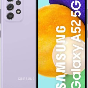 Samsung Smartphone Galaxy A52 5G con Pantalla Infinity-O FHD+ de 6,5 Pulgadas, 8 GB de RAM y 256 GB de Memoria Interna Ampliable, Batería de 4500 mAh y Carga Superrápida Violeta (Version ES)