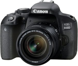 Canon EOS 800D - Cámara RÉFLEX de 24.2 MP (Pantalla táctil de 3.0'', NFC, Dual Pixel CMOS AF, Bluetooth,45 Puntos AF, 6 fps, Full HD, WiFi) Negro - Kit Cuerpo con Objetivo EF-S 18-55IS STM
